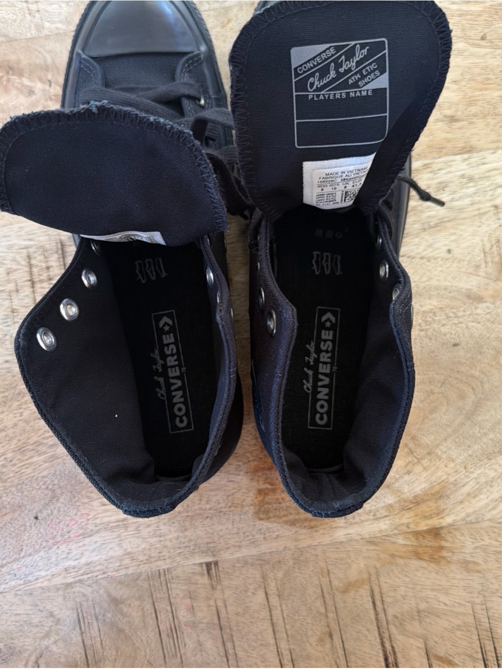 Converse unisex Black High-Top Canvas Sneakers men 8 women’s 10 - Picture 8 of 8